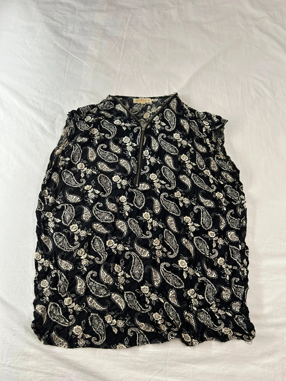 Débardeur noir à motifs imprimé vintage d&z fashion